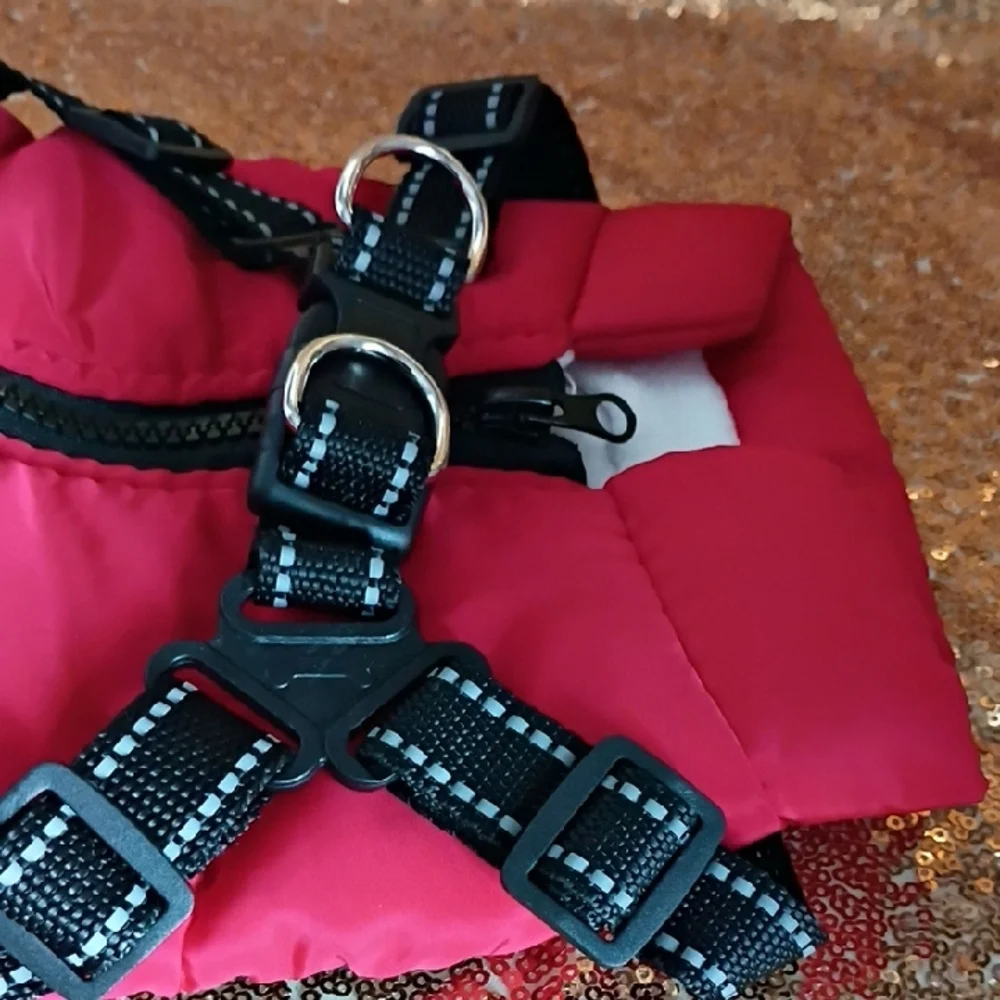 Dog Red Puffer Vest Harness - Sports Patch